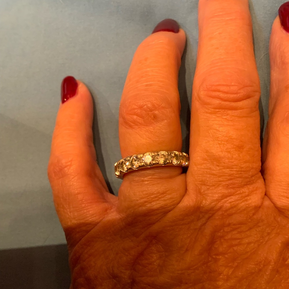 White Sterling Silver Eternity Band - Picture 4 of 5